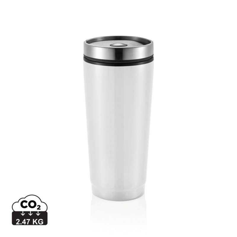 Mug termorresistente 350ml acero inoxidable a precios de mayorista - Taza con tapa a precios de mayorista