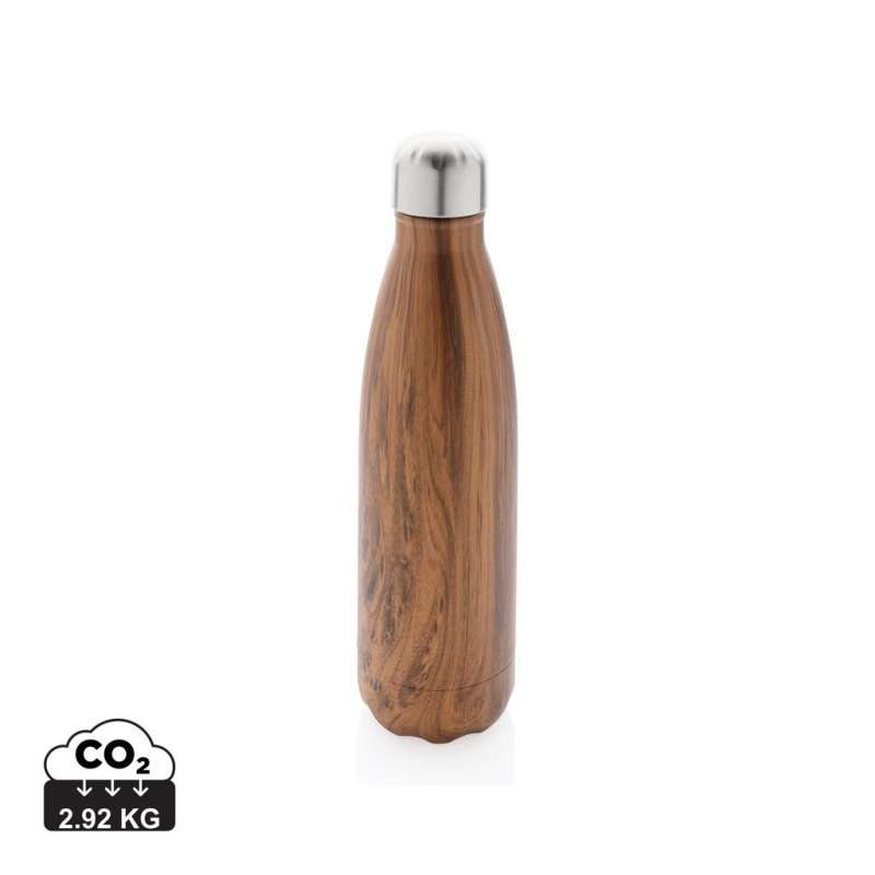 Isolerad flaska 500ml träeffekt - Isolerad flaska till grossistpris