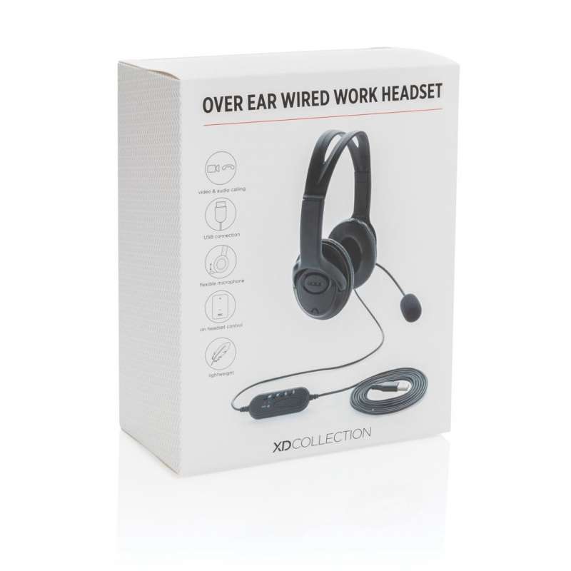 Auricular com fio de 2 metros para PC - Auriculares a preço grossista