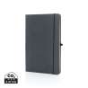 A5 Recycled Leather Notebook with Elastic Closure - Recyclable accessory at wholesale prices