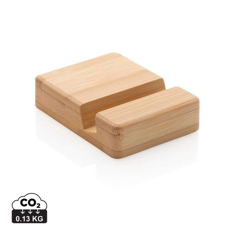 Suporte de telefone em bambu natural 7,9 cm a preço grossista - Suporte telefónico a preço grossista