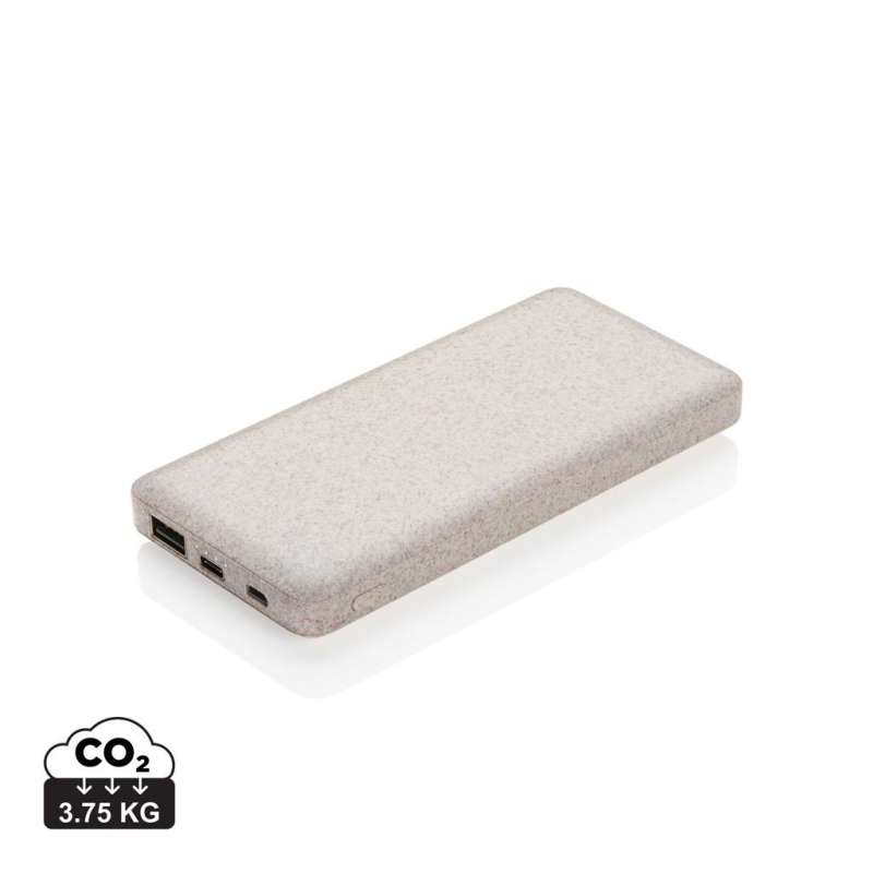 Powerbank en fibre de paille de blé 10.000 mAh - Chargeur à prix grossiste