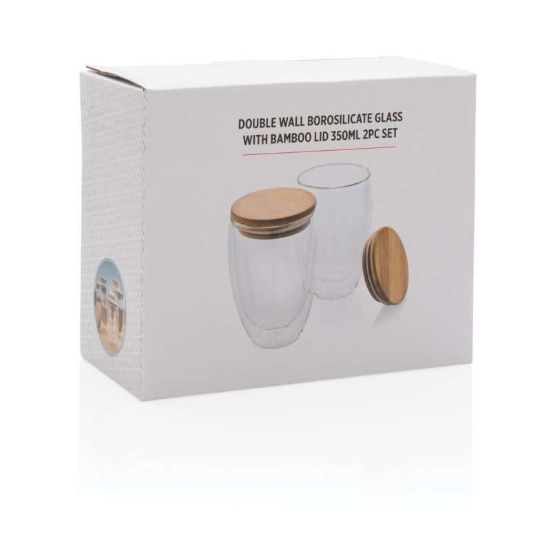 Set med 2 dubbla väggglas 350ml till grossistpris - Träprodukter till grossistpris