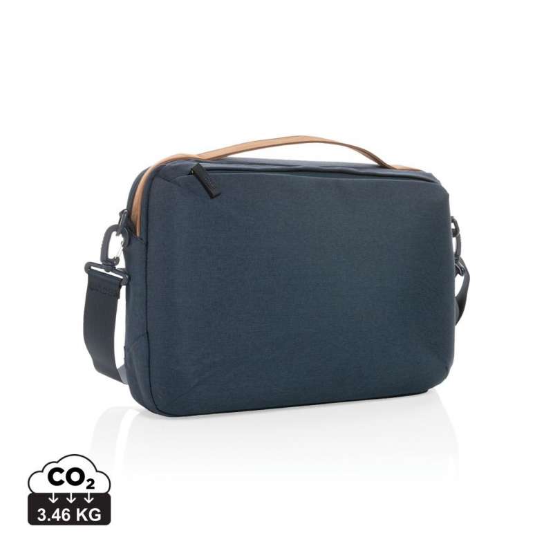 Mala de computador 15,6" em poliéster reciclado - Acessório reciclável a preço grossista