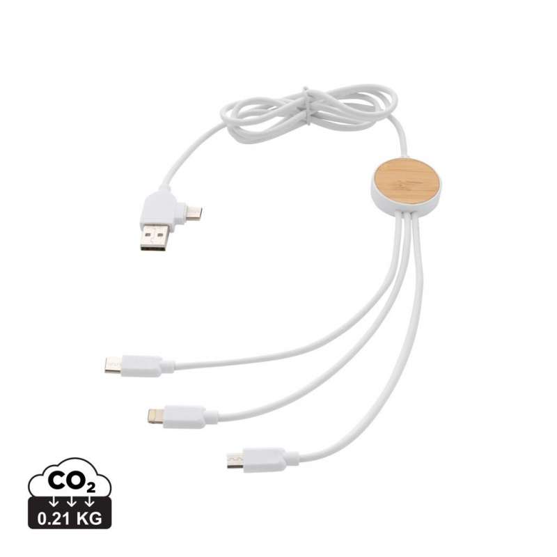 Cable 120cm 6-en-1 plástico reciclado - Accesorio reciclable a precios de mayorista