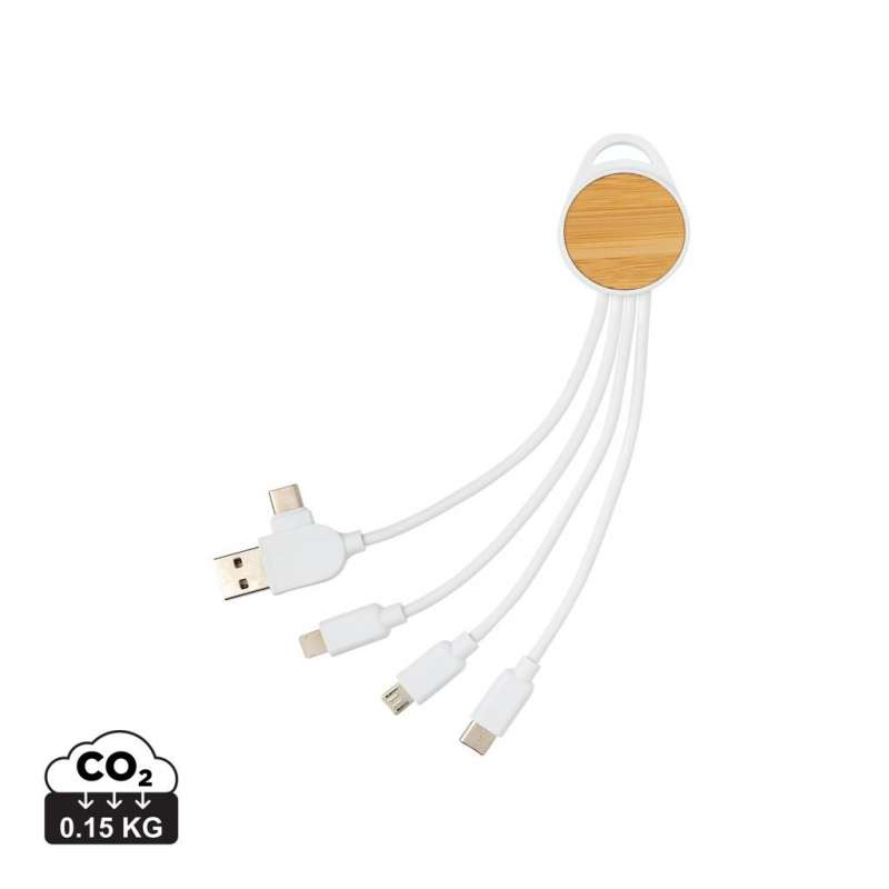 Câble Ontario 6-en-1 rond en plastique recyclé RCS - Cable de charge à prix grossiste