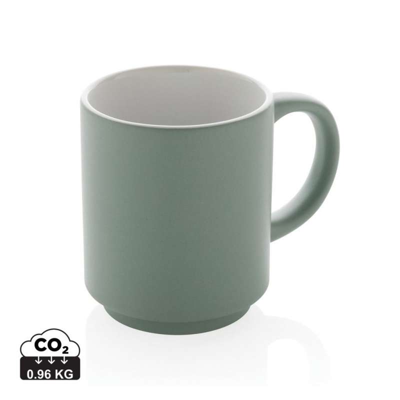 Stabelbar keramisk krus 180ml 6,8 cm - krus i keramik eller porcelæn til engrospris