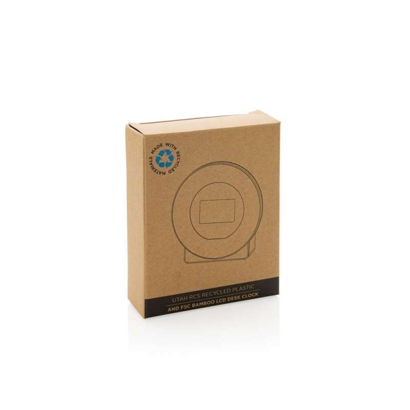 Relógio de mesa em bambu 10x10 cm a preço grossista - Relógio de parede a preço grossista