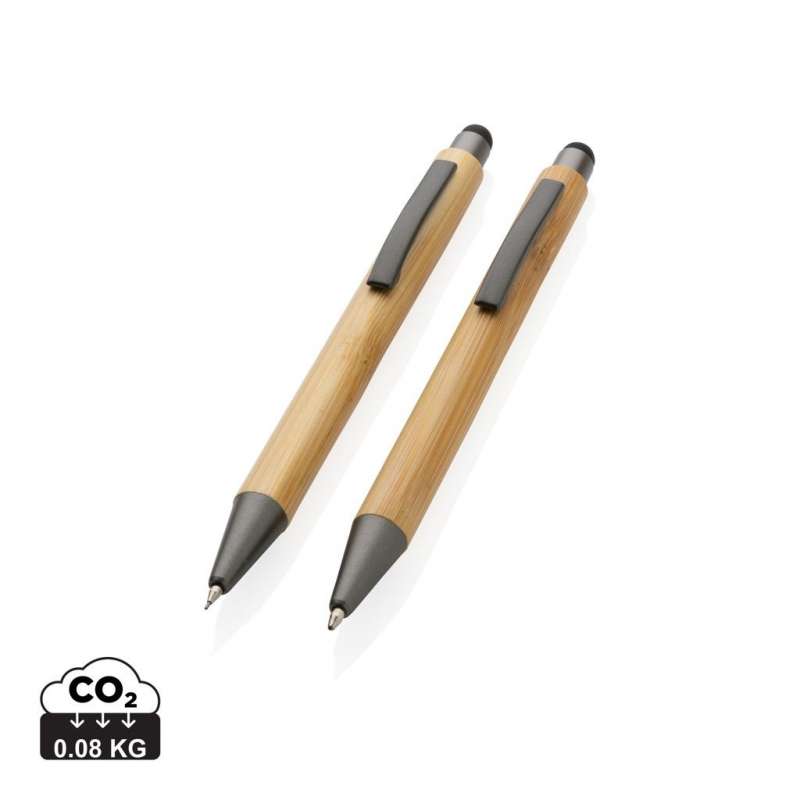 FSC Certified Bamboo Pen Set in Gift Box at wholesale prices - Pen set at wholesale prices