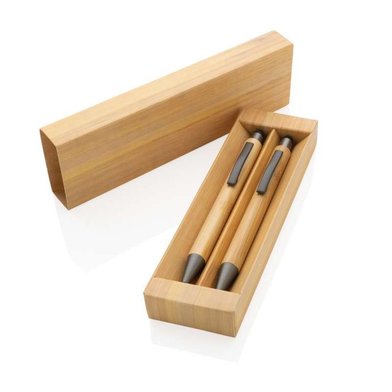 FSC Certified Bamboo Pen Set in Gift Box at wholesale prices - Pen set at wholesale prices
