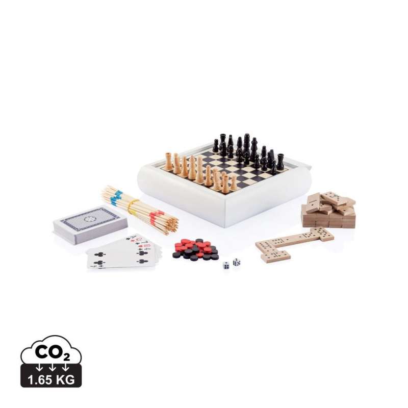 Set de jeux 5 en 1 en bois FSC® - Jeu en bois à prix grossiste