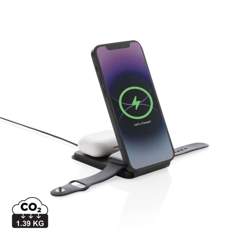 Chargeur magnétique 15W en PU recyclé RCS Swiss Peak - Chargeur à prix grossiste