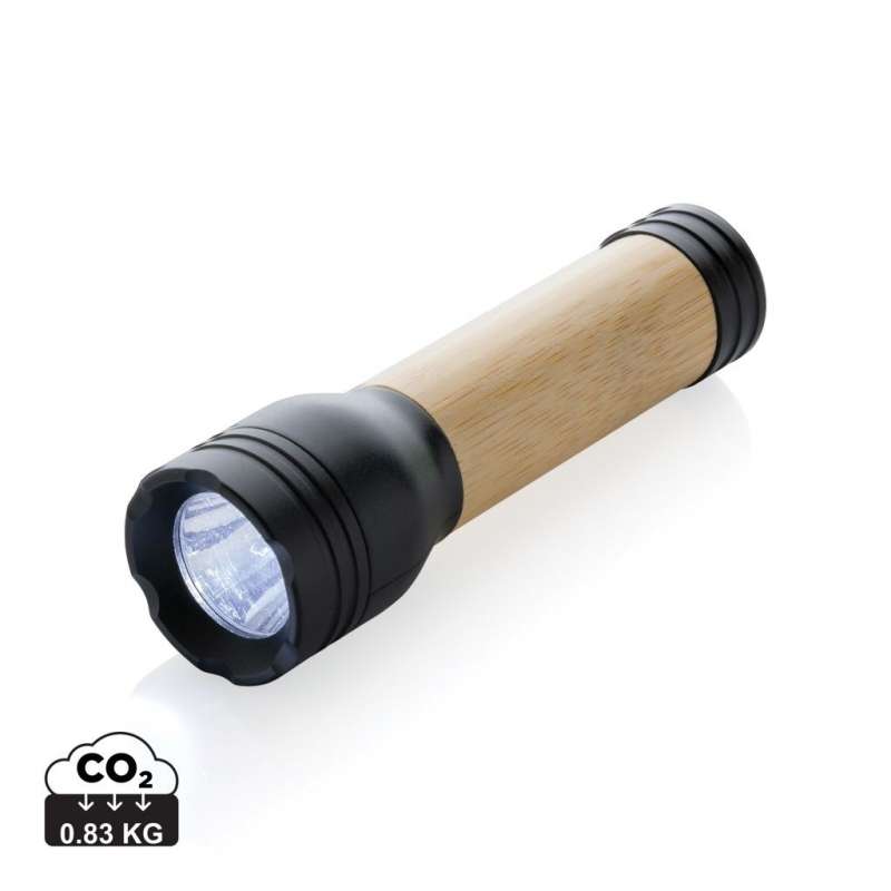 Lanterna recarregável de bambu 1W 11,2 cm a preço grossista - Lanterna a preço grossista