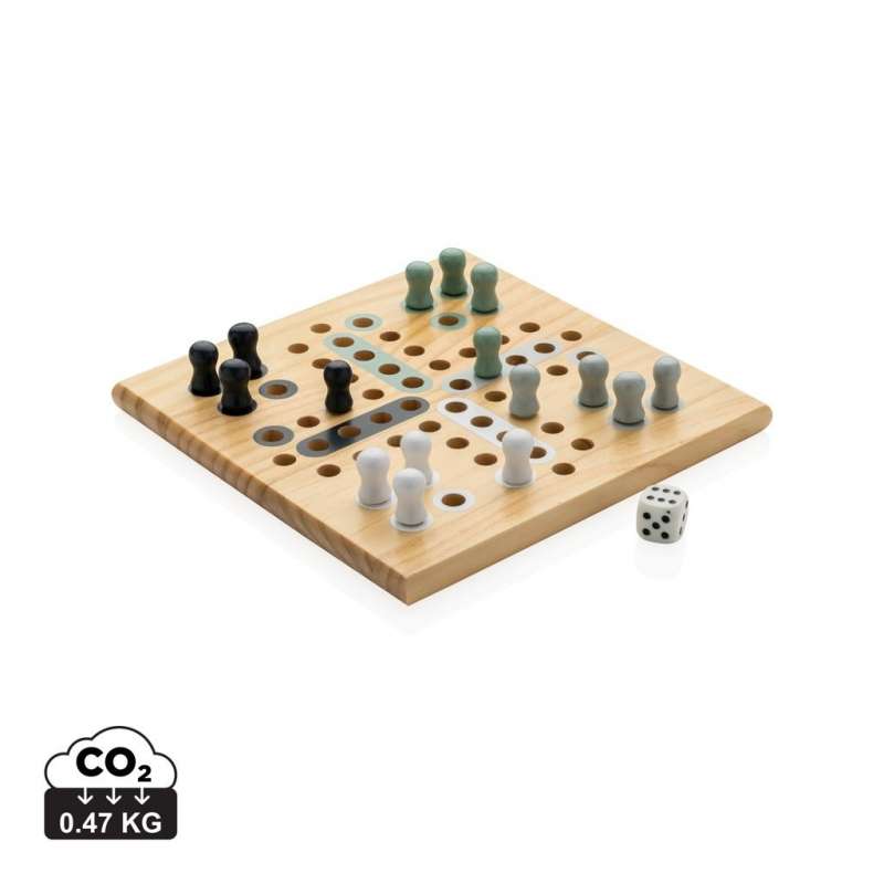 Holz Ludo Spiel 18x18 cm FSC-zertifiziert - Holzspielzeug zu Großhandelspreisen