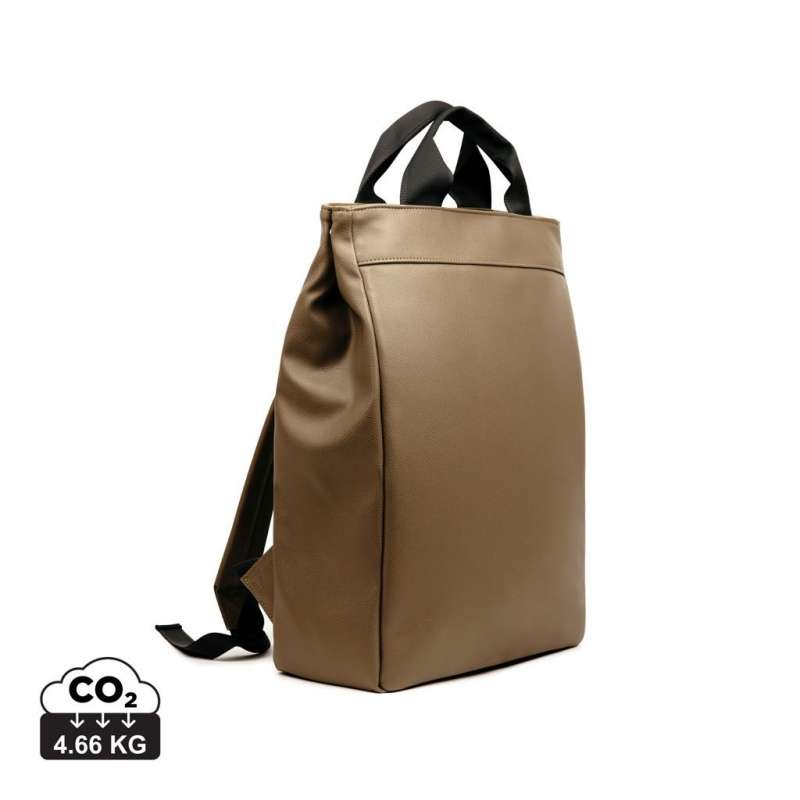 Recycled PU Backpack with Padded Laptop Compartment - Recyclable accessory at wholesale prices