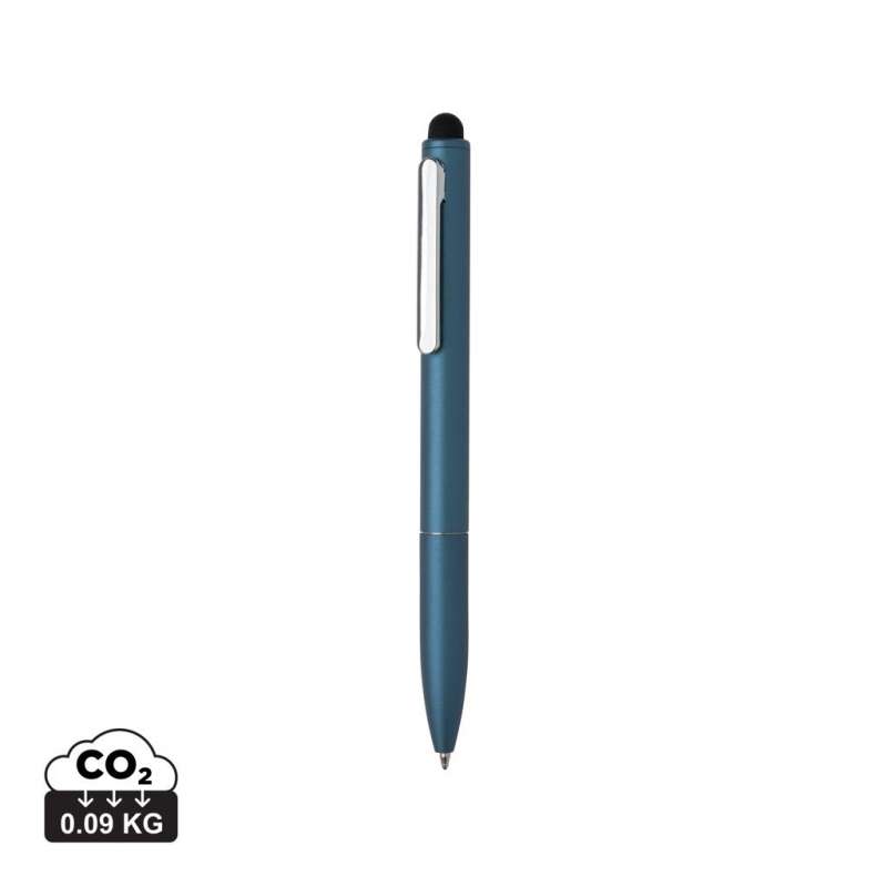 Recycelter Aluminium Kugelschreiber mit Stylus 1 mm - Metallstift zu Großhandelspreisen
