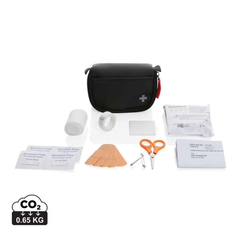 Set premiers secours taille poste en PU nubuck recyclé RCS - Trousse de secours à prix de gros