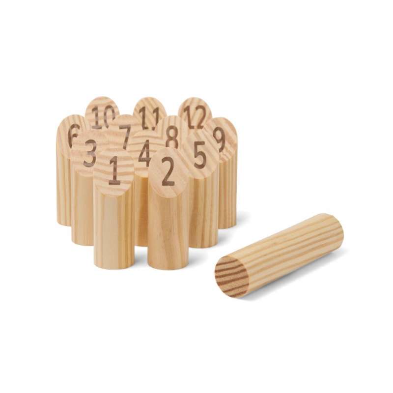 Mini Skandinavisches Kegelspiel aus Fichtenholz - Kubb-Spiel zu Großhandelspreisen