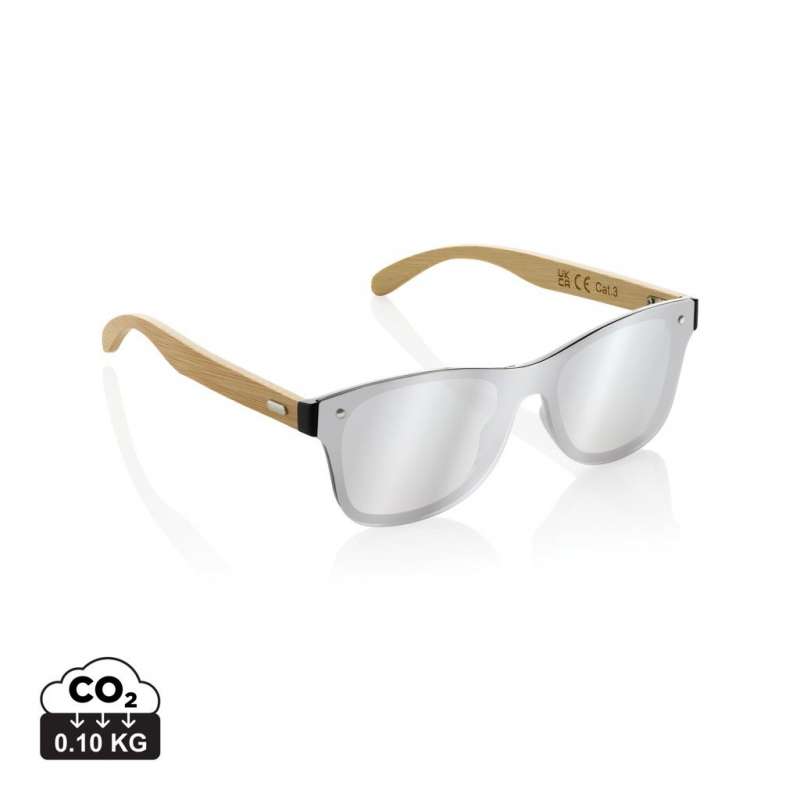 Lunettes de soleil en plastique recyclé RCS et bambou Prism - Lunette de soleil à prix grossiste