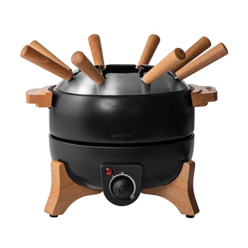 Set Fondue Elettrica 2.3L con Manici in Legno - apparecchio per fonduta a prezzi all'ingrosso