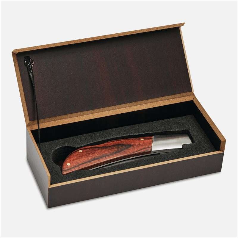 Caniv elegante em inox e madeira 10,5 cm - Faca multifuncional a preço grossista