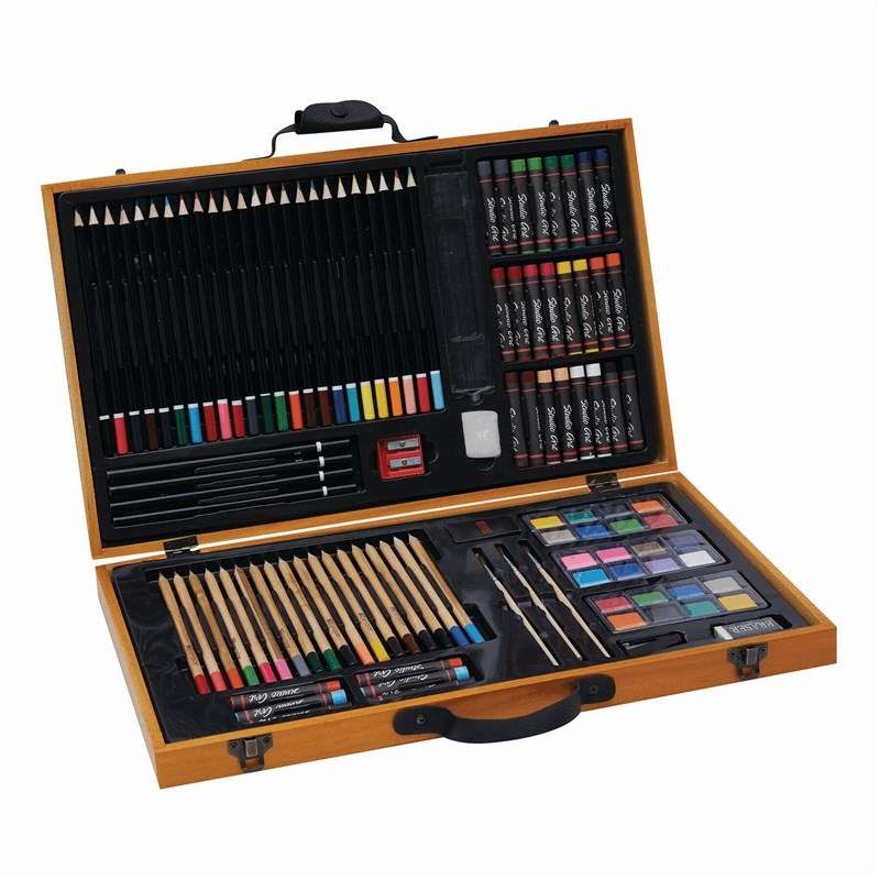Set da disegno in legno 88 pezzi 43x26 cm - Materiale per disegno e colorazione a prezzi all'ingrosso
