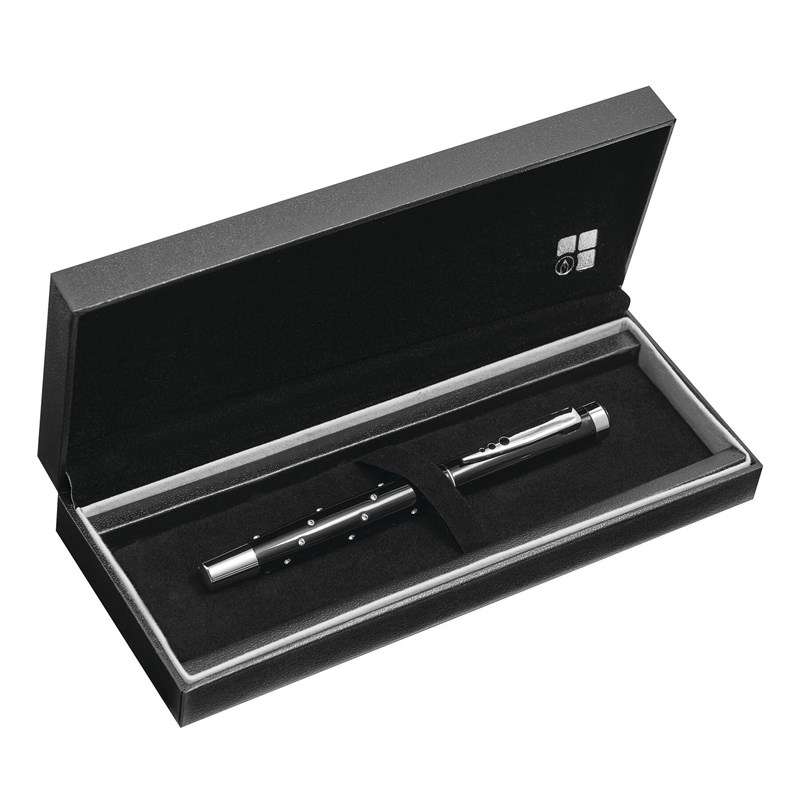 Roller metallico nero lucido 18,5 cm a prezzi all'ingrosso - Stylos à bille a prezzi all'ingrosso