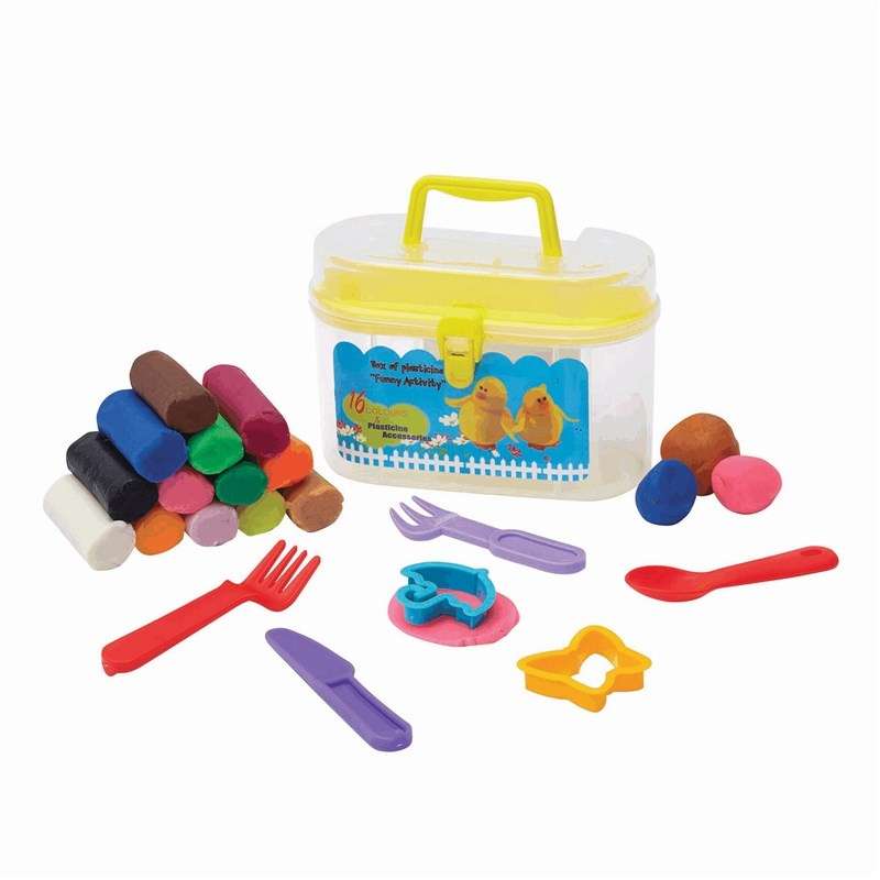 Valisetta di pasta modellabile 16 pezzi 8 cm a prezzi all'ingrosso - Gioco vario a prezzi all'ingrosso