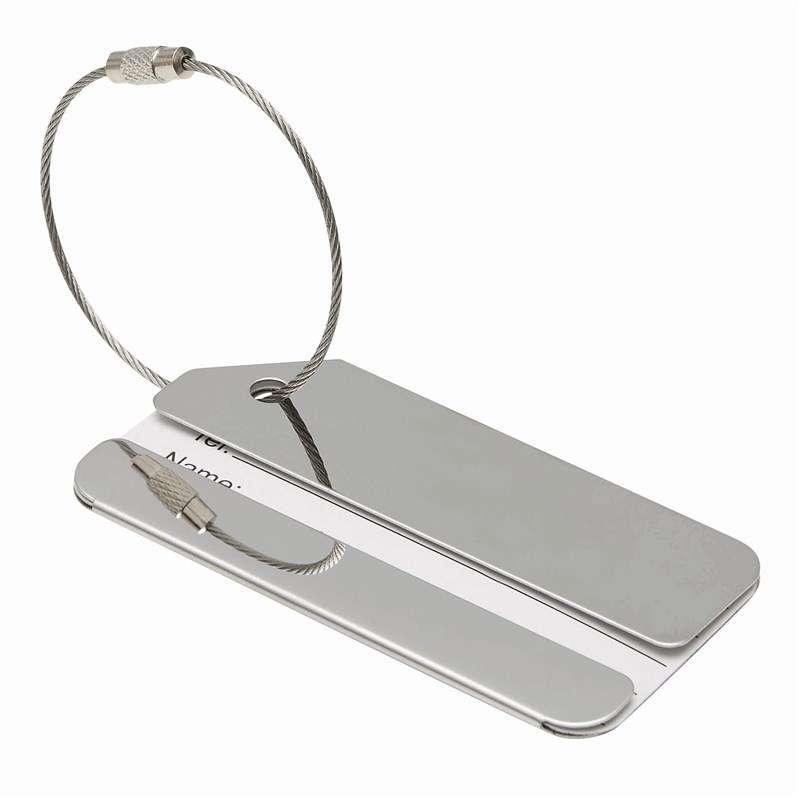 Robust metal bagageetiket 8x4,1 cm - Bagageetiket til engrospris