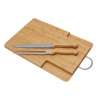 Bamboe snijplank 43 x 25 cm met bestek - Natuurlijk product tegen groothandelsprijzen Bamboe snijplank 43 x 25 cm met bestek - Natuurlijk product tegen groothandelsprijzen