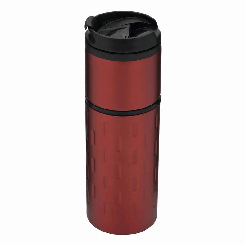 Mug isotherme de 400 ml inox y plástico - Vaso isotérmico a precios de mayorista