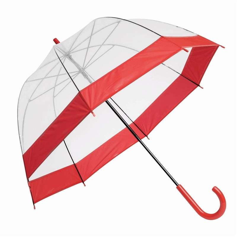 Regenschirm Ø83 cm mit farbiger Kante zu Großhandelspreisen - Transparenter Regenschirm zu Großhandelspreisen