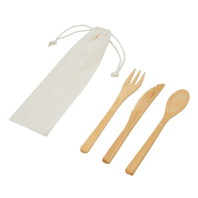 Conjunto de Talheres de Bambu 22 cm a preço grossista - Produto em madeira a preço grossista