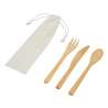 Bambusbesteck-Set 22 x 6,5 cm Baumwolle - Besteck zu Großhandelspreisen