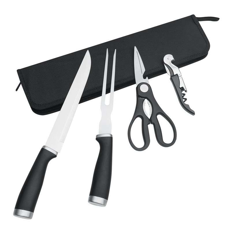 Sæt af 4 rustfrie stålbestik, sortetui til engrospris - Køkkenkniv til engrospris