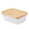 Tupper de vidrio 350 ml con tapa bambú - Fiambrera a precios de mayorista