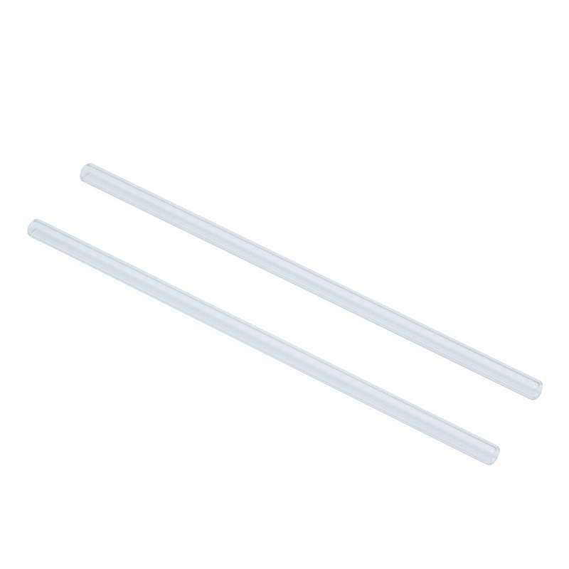 Sæt med 2 transparente glasrør 21 cm - halm til engrospris