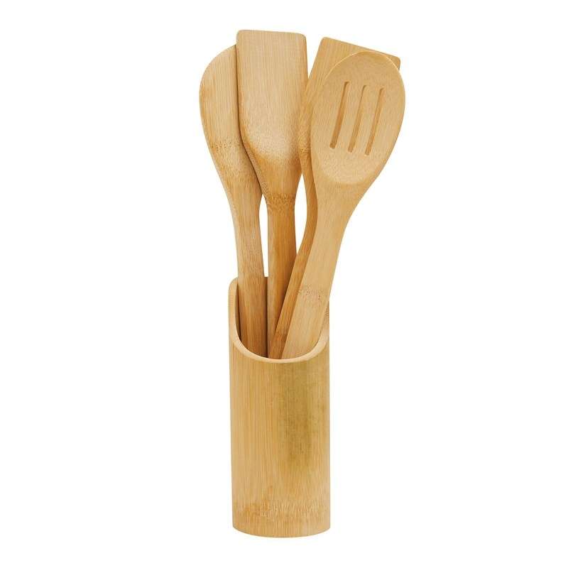 Conjunto de cucharas de bambú 29,5 cm - Espátula de cocina a precios de mayorista