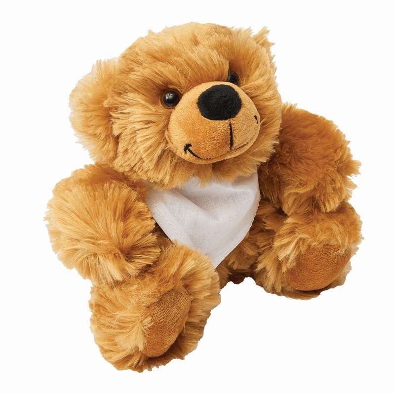 Plüschbär 15 cm mit personalisierbarem Schal zu Großhandelspreisen - Plüschspielzeug zu Großhandelspreisen