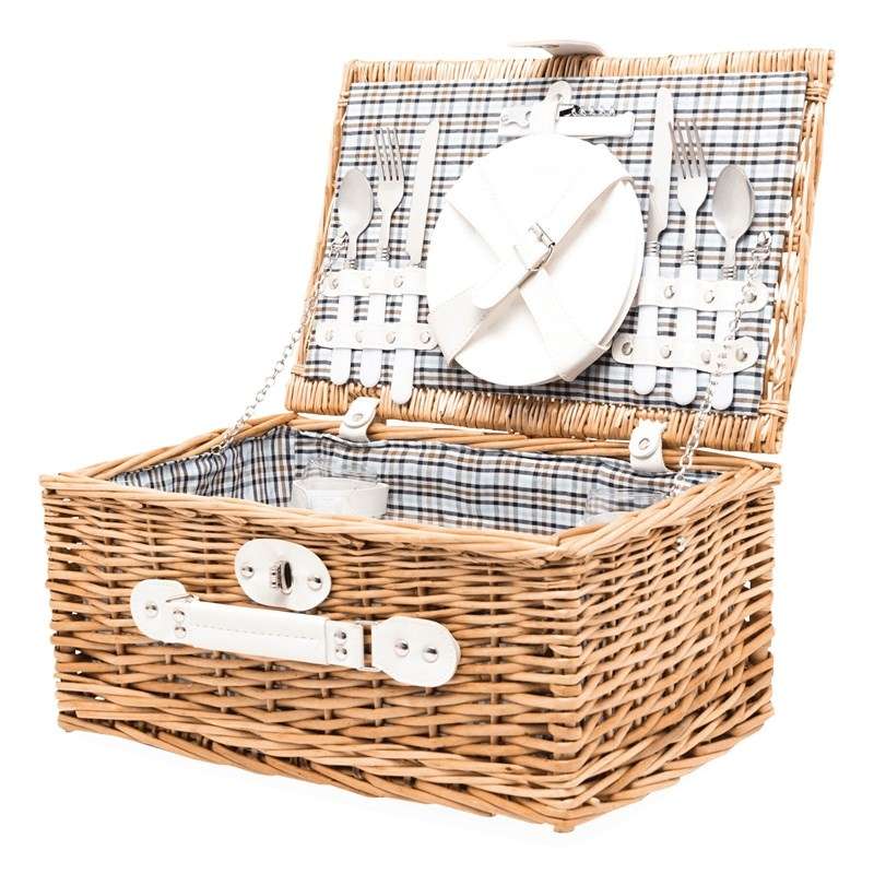 Picnic kurv i rattan til 2 personer - Picnic kurv til engrospris