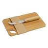 Bambus Käsebrett mit Edelstahlmesser 24x15 cm - Käse-Set zu Großhandelspreisen