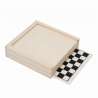 Juego de mesa 3 en 1 madera 12cm - Cofre de juegos a precios de mayorista Juego de mesa 3 en 1 madera 12cm - Cofre de juegos a precios de mayorista