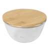 Bol de vidrio 800 ml con tapa de bambú - Fiambrera a precios de mayorista