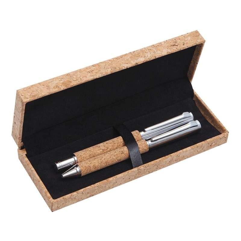 Set d'écriture CORK SIGNATURE à prix grossiste - Stylo roller à prix de gros