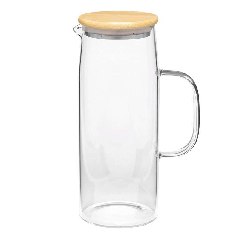 Bambusdeckel Glaskarafe 1200ml Ø8,8x22,5cm - Krug zu Großhandelspreisen