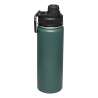Dubbelwandige vacuümfles 600ml zwart inox - metaal bidon tegen groothandelsprijzen