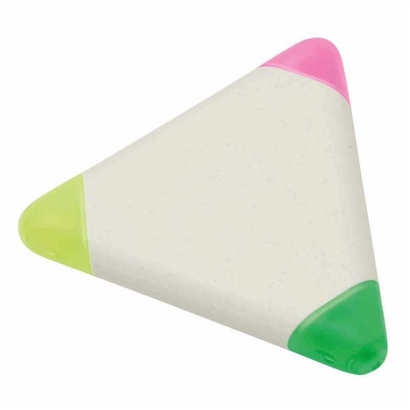 Surligneur triangular reciclado 3 colores 8x7 cm a precios de mayorista - Marcador a precios de mayorista
