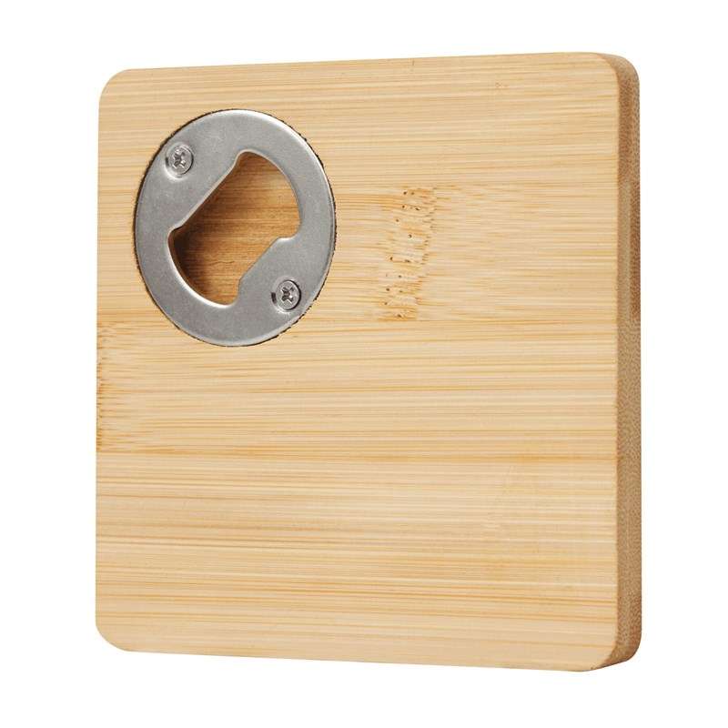 Grote ronde bambou onderzetters met opener - Producten tegen groothandelsprijzen