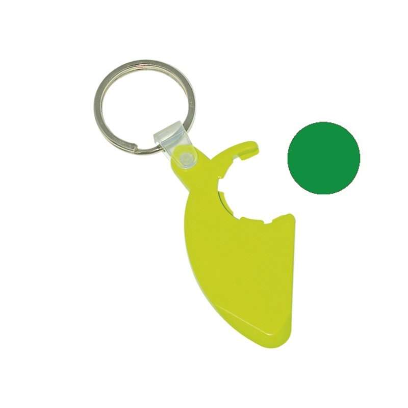 Porte-chaves com jetão 25 mm branco - Chaveiros a preço grossista