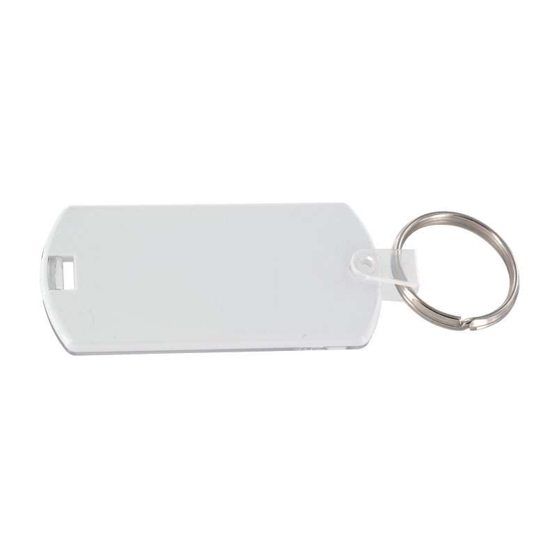 Transparante sleutelhanger met etiket 25 mm - Plastic sleutelhangers tegen groothandelsprijzen